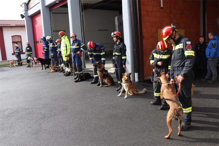 Slika /slike/Vatrogasni timovi s potražnim psima u Slatini.JPG